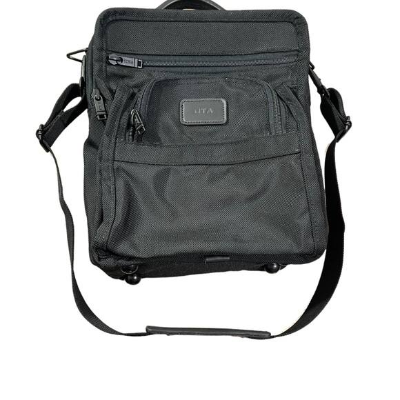 TUMI Nylon Leather Trim Messenger Bag - Picture 9 of 13